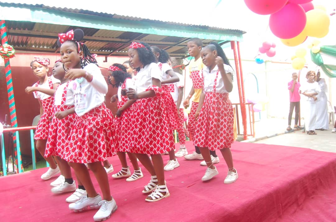 Pupils celebrating Christmas at school